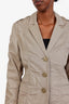 Burberry Beige Cotton Single Breasted Jacket Size 8