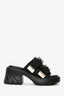 Bottega Veneta Black Leather Nylon 'Flash 45mm' Sandals Size 39