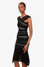 Herve Leger Black Mesh Bandage Dress Size S