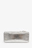 Christian Dior 2017 Limited Edition Silver Chrome Lizard Mini Lady Dior