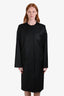 Toteme Black Cotton Collarless Cinched Button Down Coat Size 38