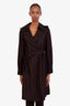 Prada Black Double Breasted Trench Coat Size 44