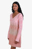 Missoni Pink/Beige Wool Knit Sweater Dress with Slip Size 40