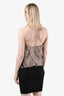 Dries Van Noten Cream/Brown Silk Patterned Halter Top Size 40