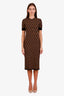 Fendi Brown FF Logo Midi Dress Size 42