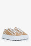 Gucci Brown Monogram Suede Tennis 1977 Platform Faux-Shearing Sneakers Size 37
