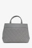 Pre-loved Chanel™ 2019 Grey Caviar Leather Quilted Small Business Affinity Shopping Tote