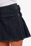 Burberry Dark Blue Denim Kilt Mini Skirt Size 2