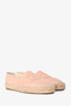Pre-loved Chanel™ Blush Leather CC Espadrilles Size 37