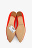 Manolo Blahnik Red Satin and Leather Hangisi Flats Size 36