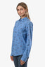 Chemise Gucci en coton bleu à imprimé abeilles, taille S/M, état d’usage