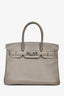 Hermès 2011 Etoupe Epsom Leather Bleu Izmir Verso Birkin 30 PHW