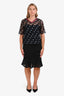 Moschino Cheap and Chic Black Cotton Ruffle Pencil Skirt Size 10