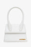 Jacquemus White Leather Medium Chiquito Top Handle With Strap