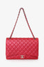 Pre-loved Chanel™ 2014 Iridescent Red Quilted Caviar Leather Maxi Double Flap Bag SHW