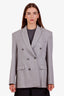 Wardrobe NYC Grey Virgin Wool Double Breasted Blazer Size S