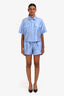 Sandro Periwinkle Blue Nylon Button Down + Shorts Set Size XS