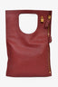 Tom Ford Red Grained Leather Alix Padlock Tote Bag with Pouch