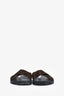 Fendi Brown/Black FF Logo Detail Crossed Slides Size 8 Mens