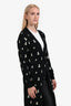 Hermès Black/White Cashmere Long Sleeve Long Cardigan Size 34