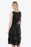 St. John Black Wool Sequin Embellished Sleeveless Dress Size 4