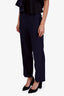 Gucci Navy Wool GG Logo Straight Leg Pants Size 38