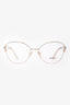 Prada Gold Tone Metal Triangle Logo Optical Glasses