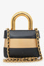 Moschino Black/Gold Logo Lock Crossbody Bag