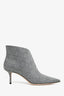 Jimmy Choo Silver/Black Glitter Tweed Patterned Heeled Boots Size 39.5