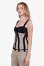 Dolce & Gabbana Brown/Black Linen Silk Bustier Top Size 42