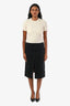 Khaite Black Denim Pencil Skirt with Slit Size 26