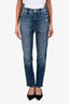 Mother Dark Blue Washed Denim Asymmetrical Waist 'Dazzler Shift' Jean Size 26