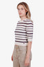 Pre-loved Chanel™ White/Red Striped Cashmere Knit Sweater Size 36