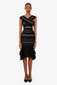 Herve Leger Black Mesh Bandage Dress Size S