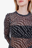 T By Alexander Wang Black/White Logo Mesh Cropped Top Size S