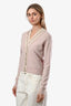 Pre-loved Chanel™ 2003 Pink/Beige Cashmere Interlocking CC Button Details Cardigan Size 36 and Sweater Size 36 Set