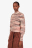 Veronica Beard Pink Striped Alpaca Mock Neck Sweater Size XS
