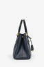 Prada Navy Saffiano Double Zip Medium Galleria Tote with Strap