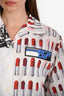 Prada 2018 White Multicolour Cotton Lipstick Print Button Down Shirt Size 38