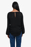 Emilio Pucci Black Silk Sheer Lace Long Sleeve Top Size 34
