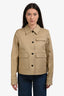 Theory Beige Cotton Blend Flap Pocket Utility Jacket Size S