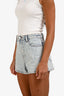 Alexander Wang Light Wash Crystal Stripe Denim Shorts Size 27