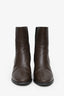 Dries Van Noten Brown/Black Leather Block Heel Ankle Boots Size 38