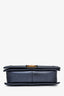 Pre-loved Chanel™ 2013-14 Navy Lambskin Embossed Medium Cube Boy Shoulder Bag