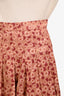 Sandro Orange Floral Print Pleated Mini Shorts Size 42