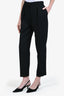 Dries Van Noten Black Pinstripe Wool Blend Trousers Size 38