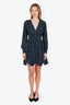 Maje Navy Horse Print Skater Long Sleeve Mini Dress Size 34