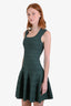 Alaïa Green Knit Flared Dress Size 36