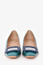 Roger Vivier Teal Blue/Navy Patent Leather Buckle Pumps Size 8.5