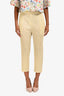 Pleats Please Issey Miyake Yellow Pleated Slim Fit Pants Size 2